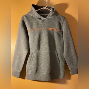 Nautica Gray Hoodie with Orange Accents